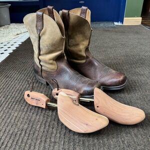 Ariat Mens Cowboy Boots Size 14EE Distressed Leather Wooden Boot Barn XL Inserts